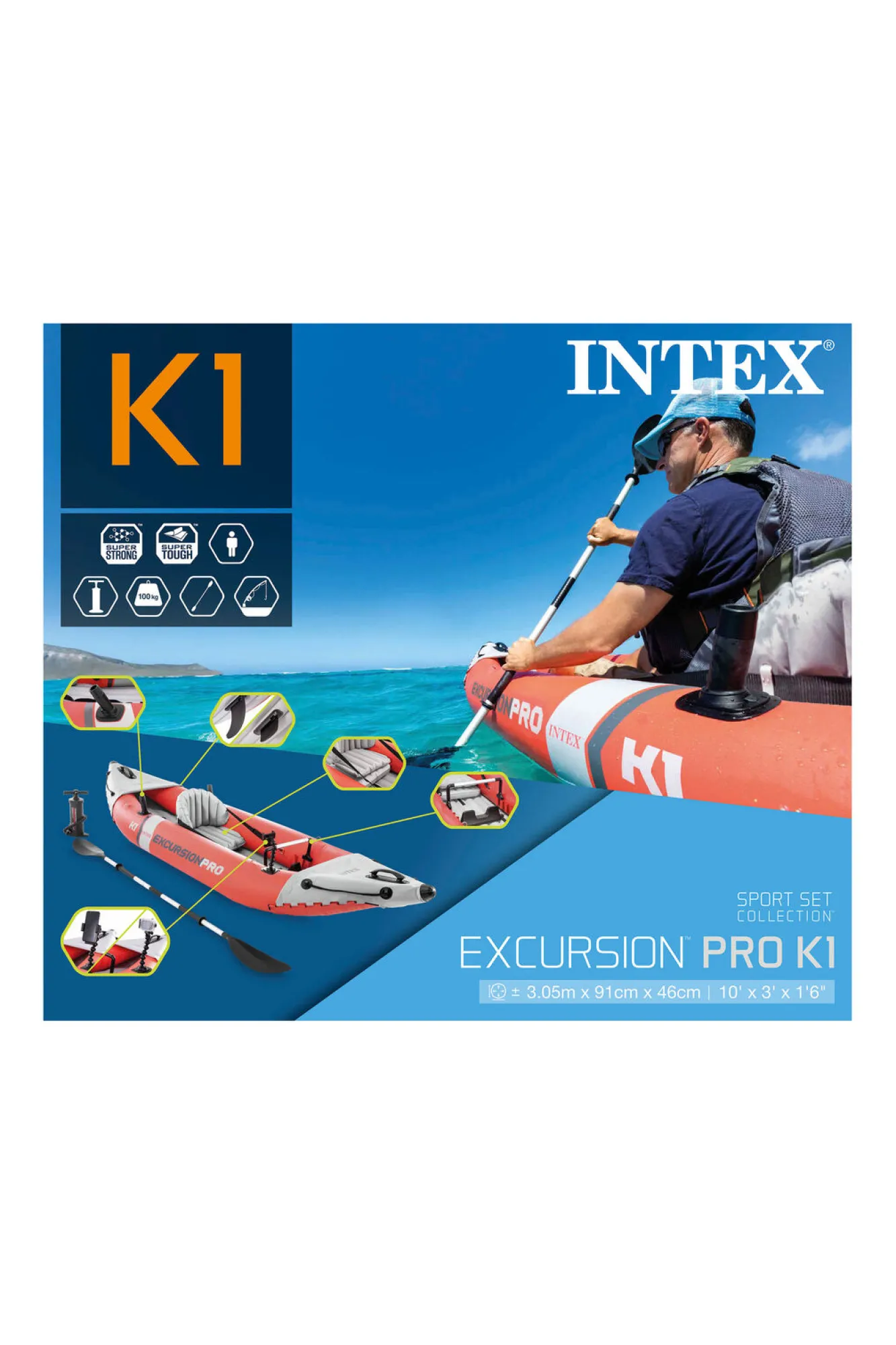 Kayaks>Macpac Intex Excursion Pro K1 Inflatable Kayak