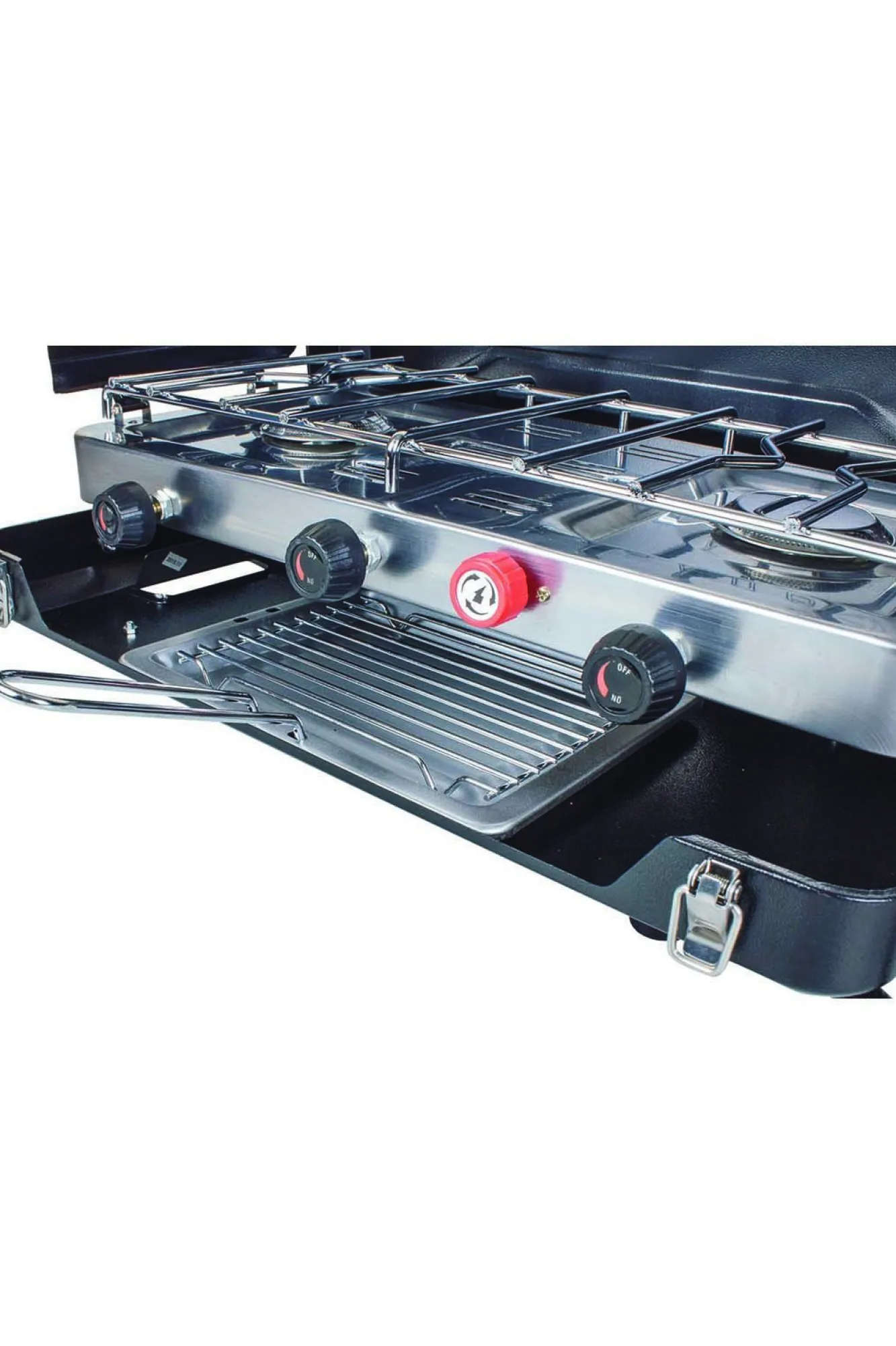 Stoves>Macpac Wanderer 2 Burner Lpg Portable Stove With Grill